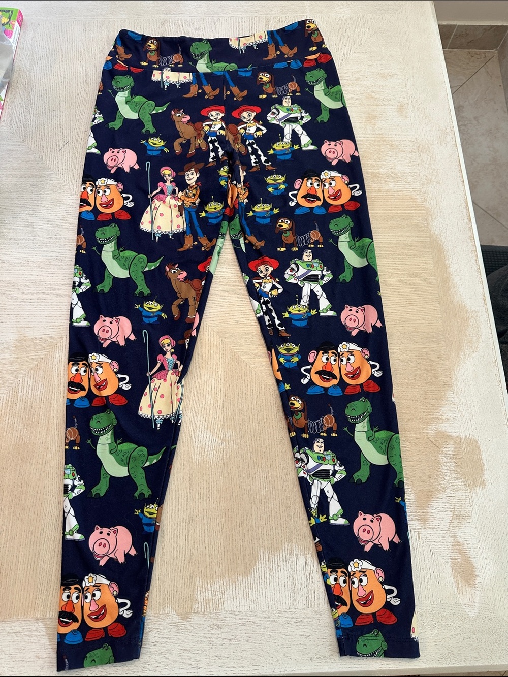 Disney Navy Leggings with Toy Story Character Print